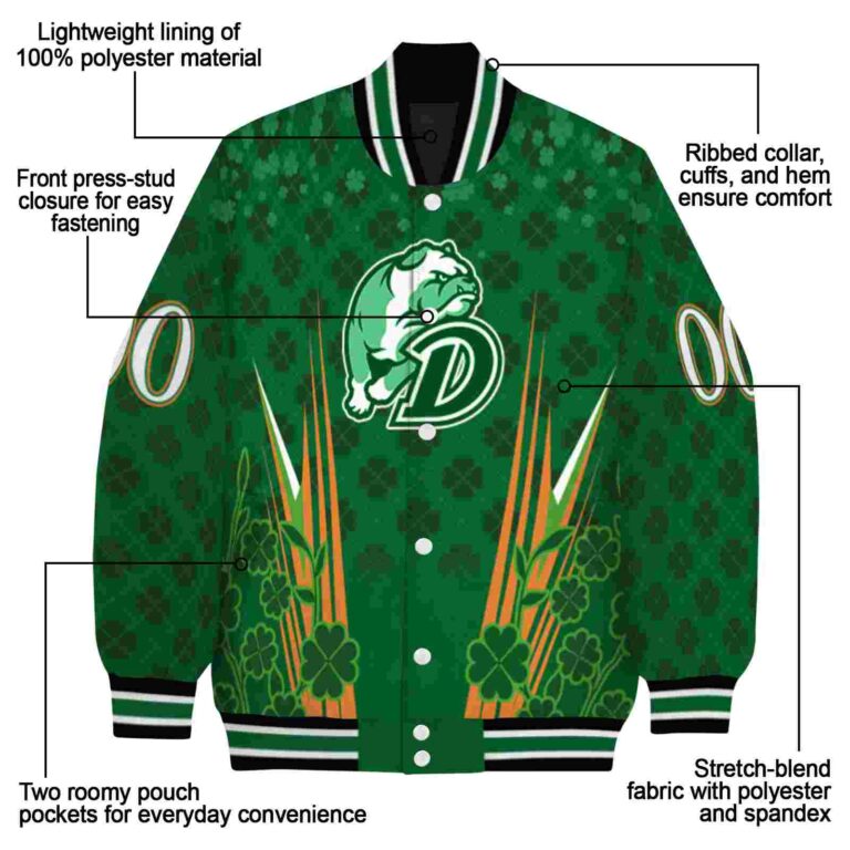 customized drake bulldogs shamrock pattern green jacket new arrival jacketwow