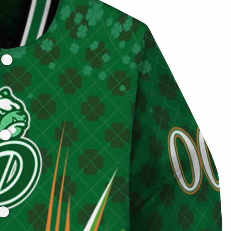 customized drake bulldogs shamrock pattern green jacket premium grade jacketwow