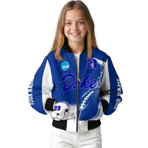customized duke blue devils flaming football blue white jacket top rated jacketwow