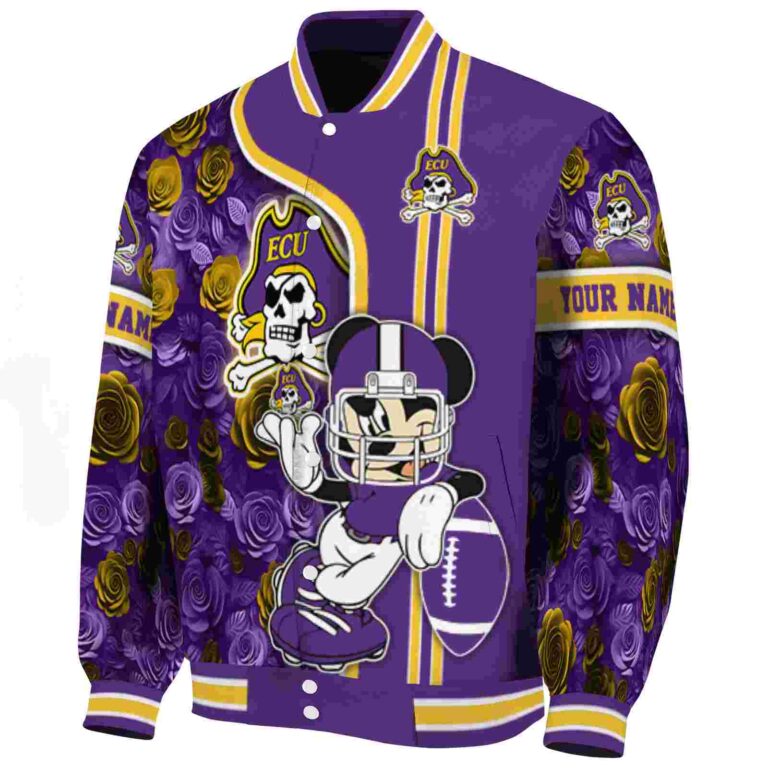 customized east carolina pirates rose mickey purple jacket best selling jacketwow