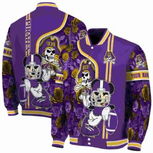 customized east carolina pirates rose mickey purple jacket fashion forward jacketwow