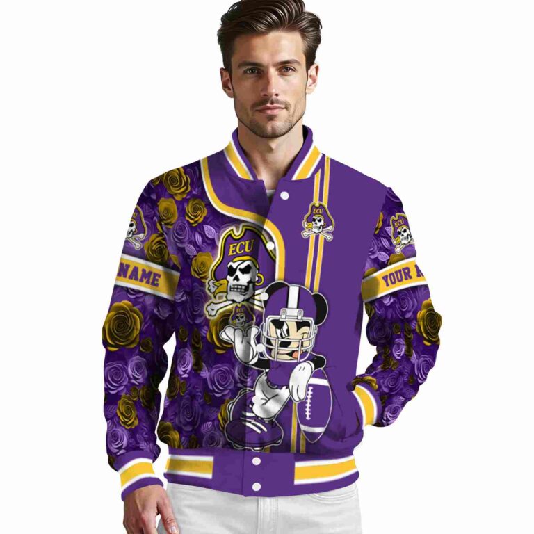 customized east carolina pirates rose mickey purple jacket high quality jacketwow