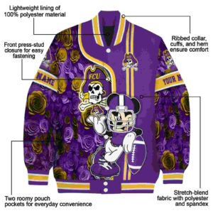 customized east carolina pirates rose mickey purple jacket new arrival jacketwow