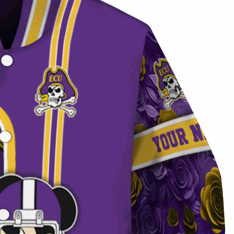 customized east carolina pirates rose mickey purple jacket premium grade jacketwow