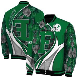 customized eastern michigan eagles floral print green jacket fashion forward jacketwow