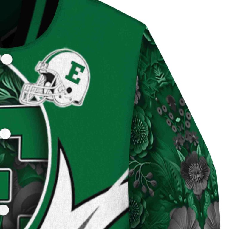 customized eastern michigan eagles floral print green jacket premium grade jacketwow
