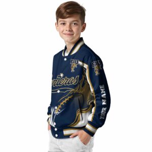 customized fiu panthers flaming football blue white jacket trendy jacketwow