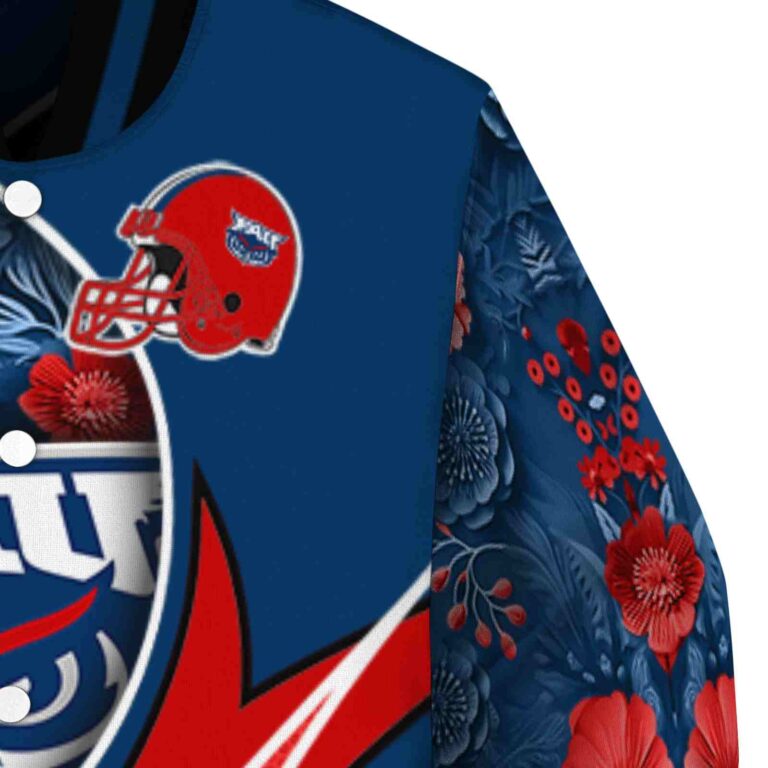 customized florida atlantic owls floral print blue jacket premium grade jacketwow