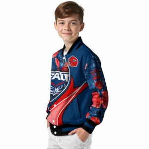 customized florida atlantic owls floral print blue jacket trendy jacketwow