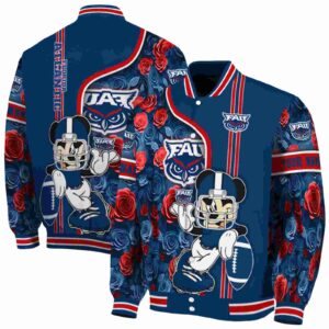 customized florida atlantic owls rose mickey blue jacket fashion forward jacketwow