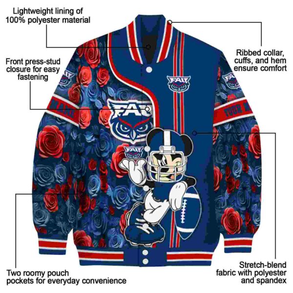 customized florida atlantic owls rose mickey blue jacket new arrival jacketwow