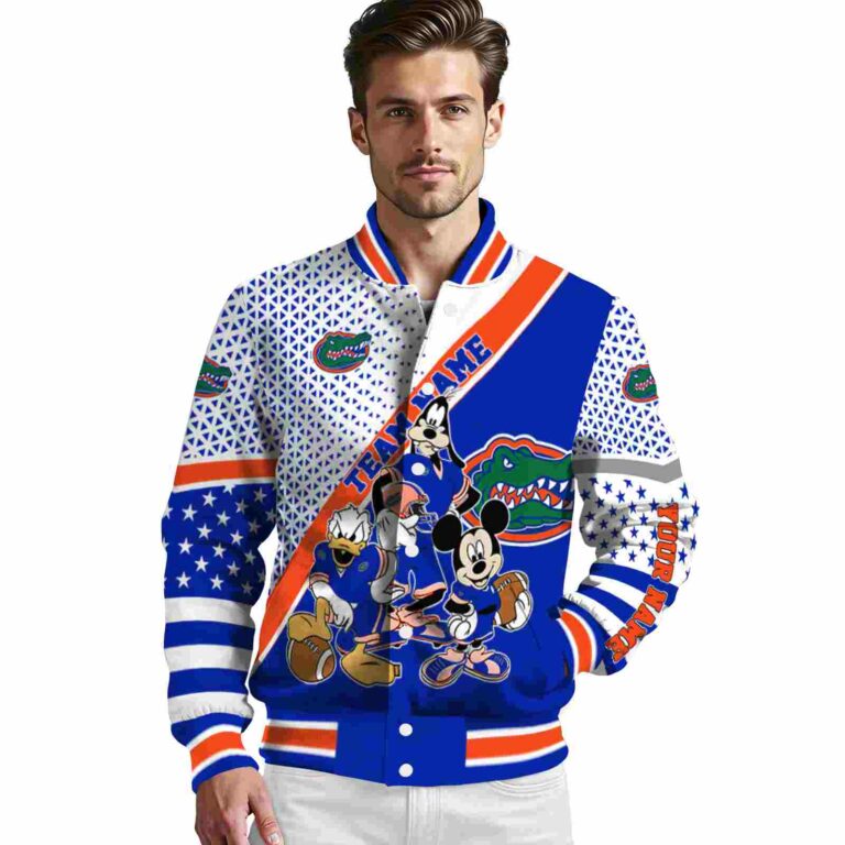 customized florida gators mickey donald goofy blue white jacket high quality jacketwow
