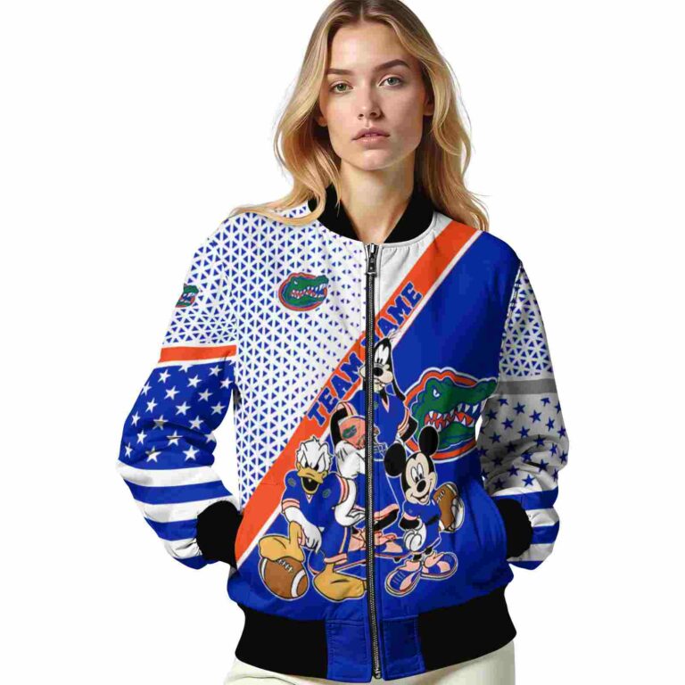 customized florida gators mickey donald goofy blue white jacket latest model jacketwow