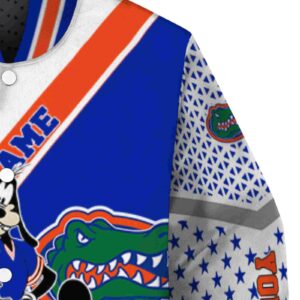 customized florida gators mickey donald goofy blue white jacket premium grade jacketwow