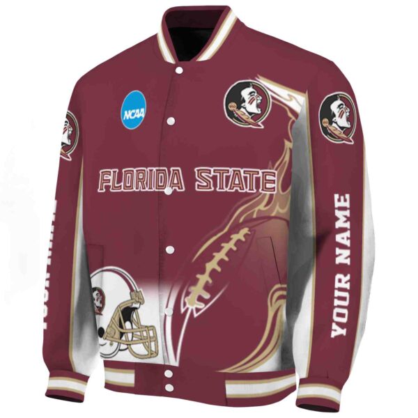 customized florida state seminoles flaming football garnet white jacket best selling jacketwow