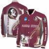 customized florida state seminoles flaming football garnet white jacket fashion forward jacketwow