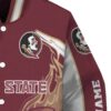 customized florida state seminoles flaming football garnet white jacket premium grade jacketwow