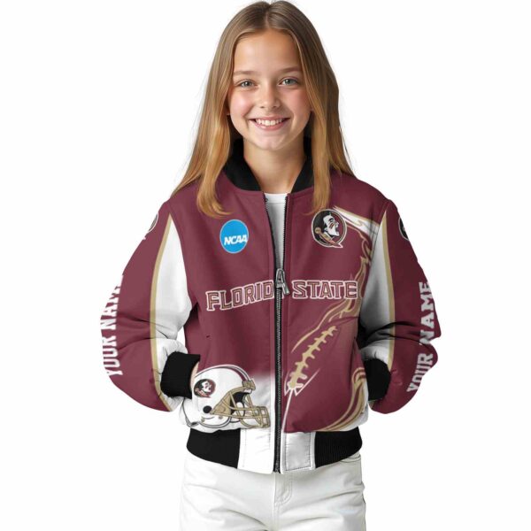 customized florida state seminoles flaming football garnet white jacket top rated jacketwow