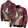 customized florida state seminoles floral print garnet jacket fashion forward jacketwow
