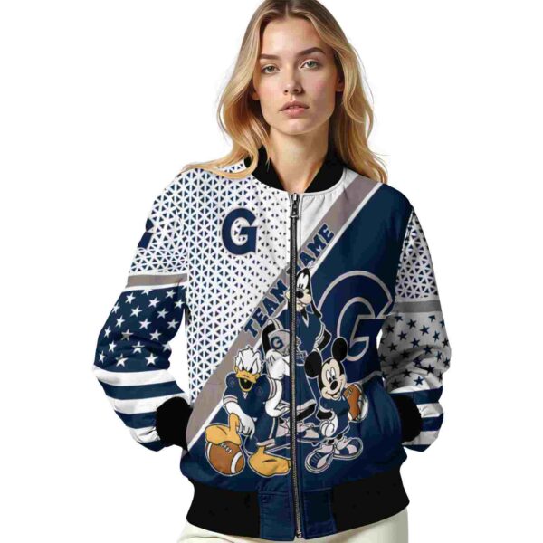 customized georgetown hoyas mickey donald goofy blue white jacket latest model jacketwow
