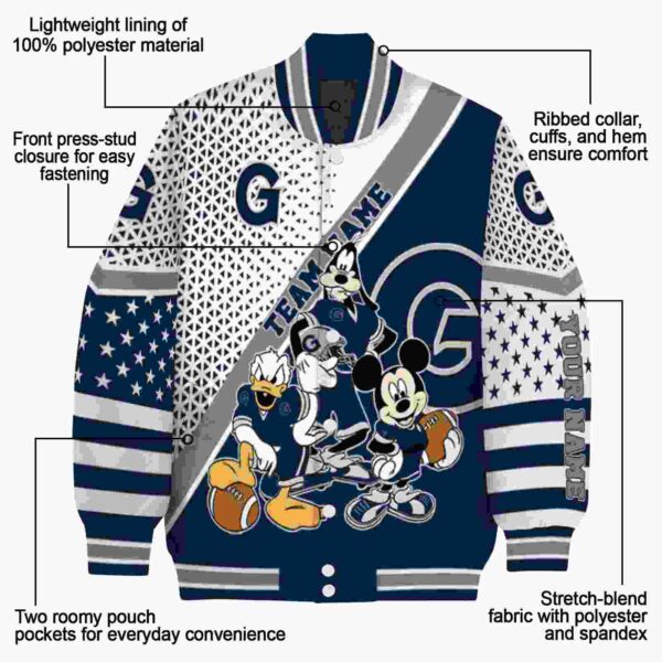 customized georgetown hoyas mickey donald goofy blue white jacket new arrival jacketwow