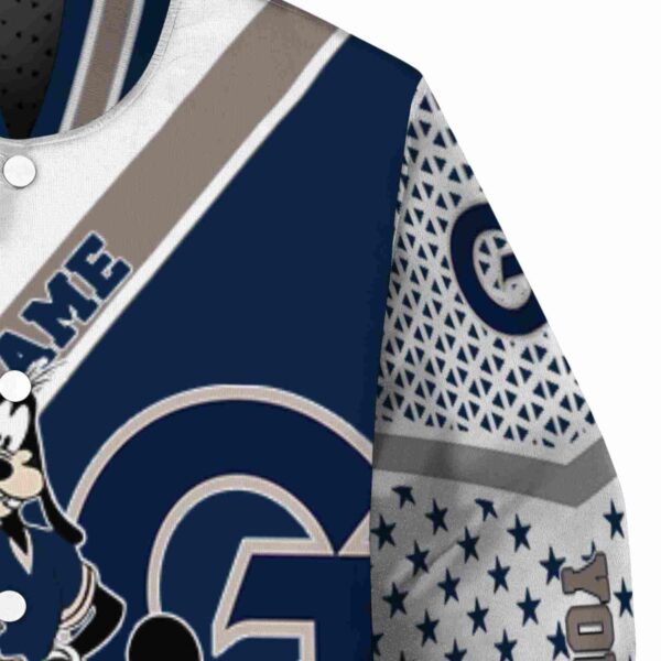 customized georgetown hoyas mickey donald goofy blue white jacket premium grade jacketwow