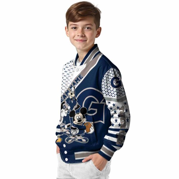 customized georgetown hoyas mickey donald goofy blue white jacket trendy jacketwow