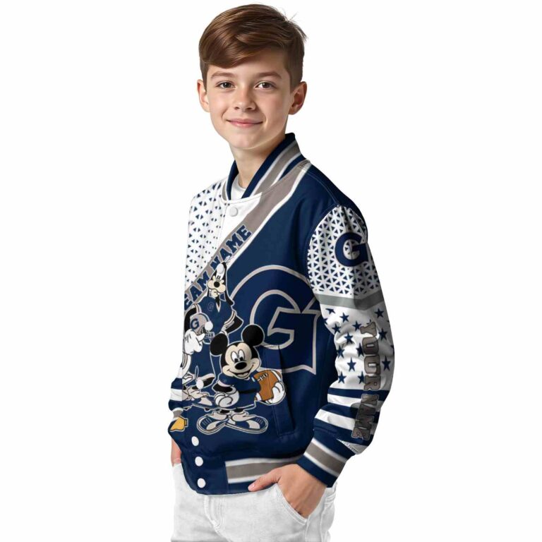 customized georgetown hoyas mickey donald goofy blue white jacket trendy jacketwow