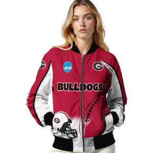 customized georgia bulldogs flaming football red white jacket latest model jacketwow