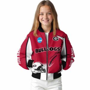 customized georgia bulldogs flaming football red white jacket top rated jacketwow