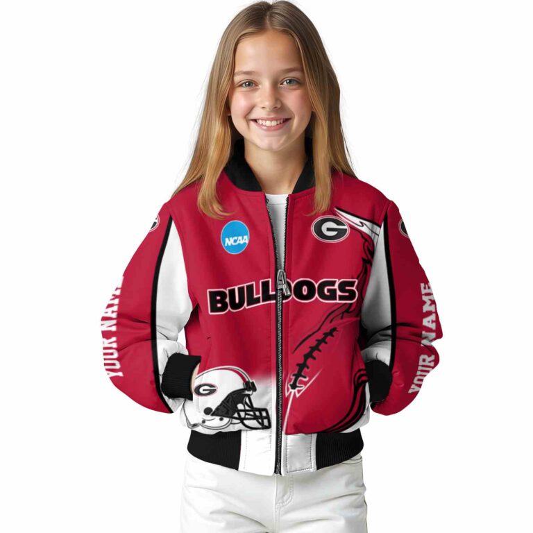 customized georgia bulldogs flaming football red white jacket top rated jacketwow