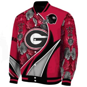 customized georgia bulldogs floral print red jacket best selling jacketwow