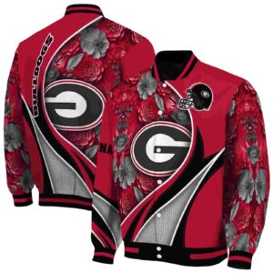 customized georgia bulldogs floral print red jacket fashion forward jacketwow