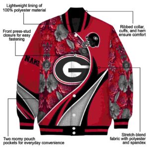 customized georgia bulldogs floral print red jacket new arrival jacketwow