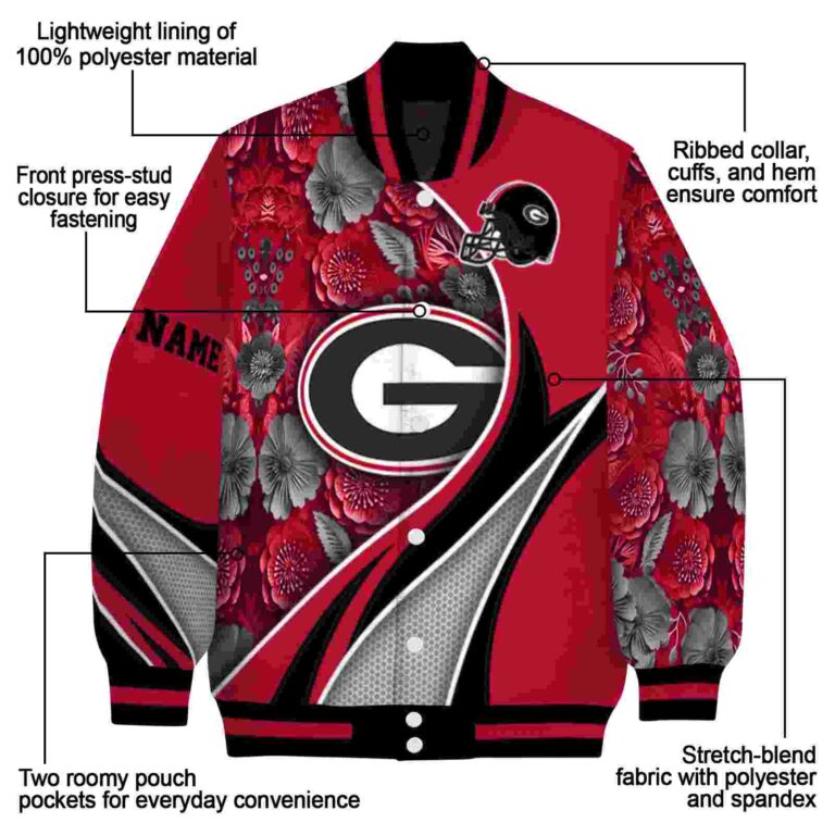 customized georgia bulldogs floral print red jacket new arrival jacketwow
