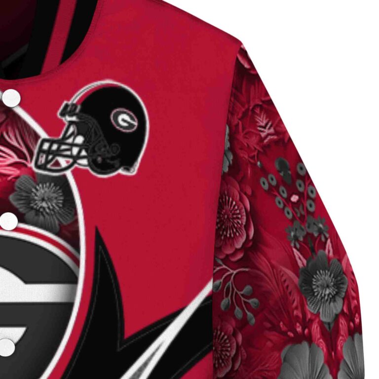customized georgia bulldogs floral print red jacket premium grade jacketwow
