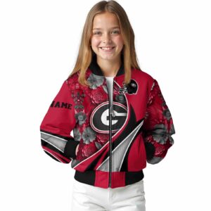 customized georgia bulldogs floral print red jacket top rated jacketwow