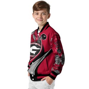 customized georgia bulldogs floral print red jacket trendy jacketwow