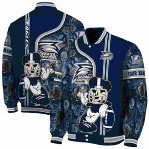customized georgia southern eagles rose mickey blue jacket fashion forward jacketwow