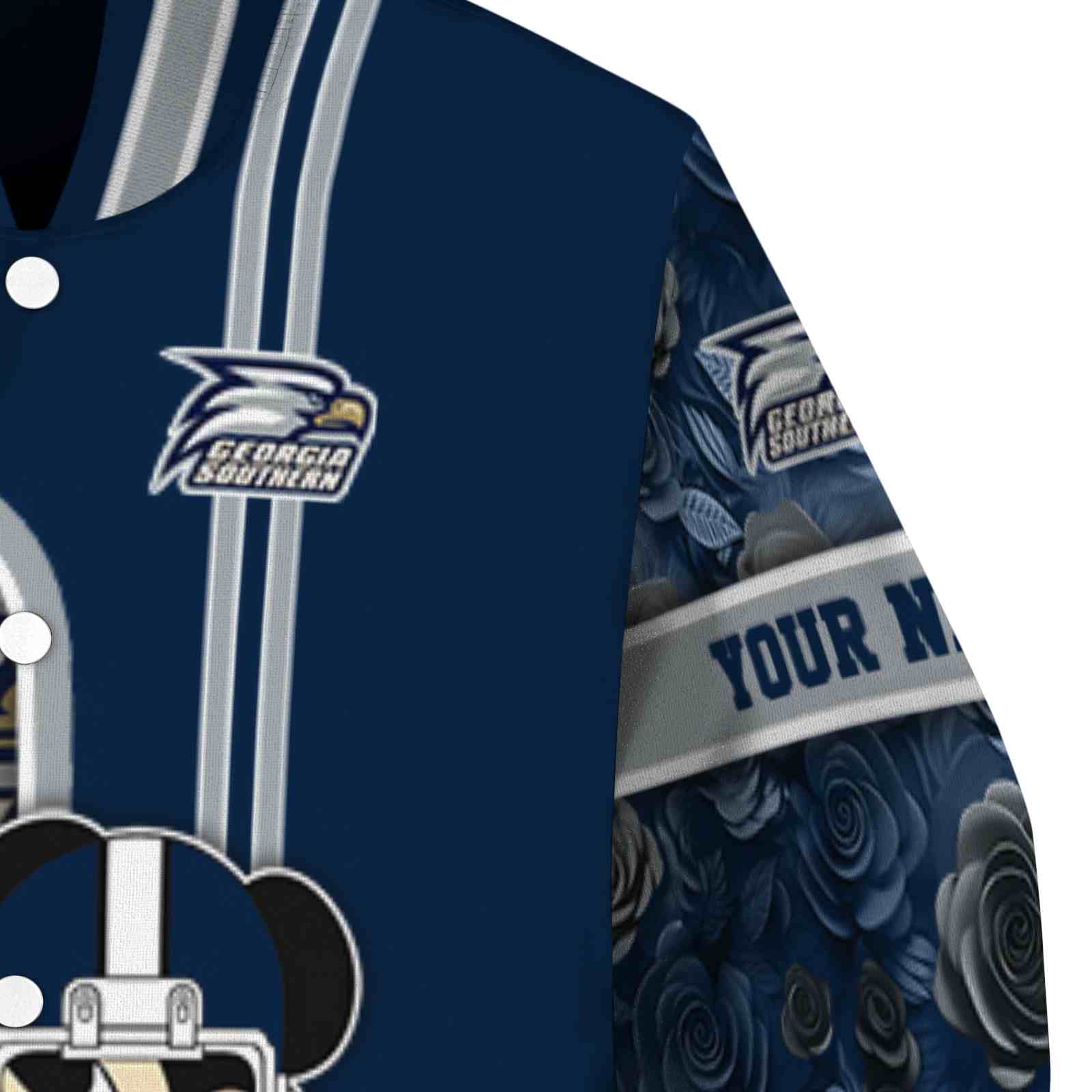 customized georgia southern eagles rose mickey blue jacket premium grade jacketwow customized georgia southern eagles rose mickey blue jacket premium grade jacketwow