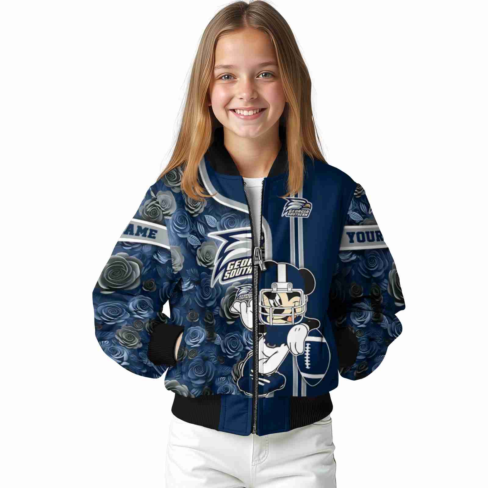 customized georgia southern eagles rose mickey blue jacket top rated jacketwow customized georgia southern eagles rose mickey blue jacket top rated jacketwow