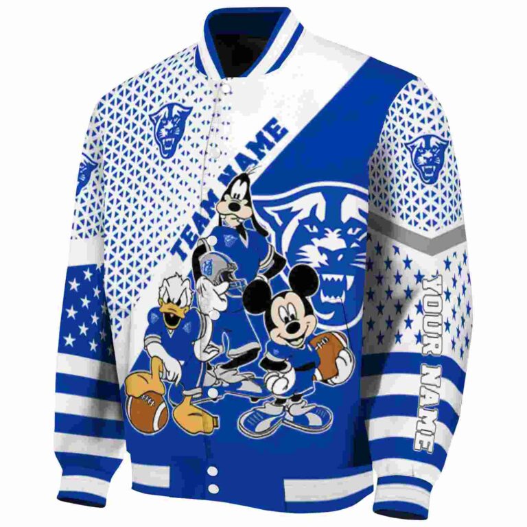 customized georgia state panthers mickey donald goofy blue white jacket best selling jacketwow