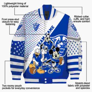 customized georgia state panthers mickey donald goofy blue white jacket new arrival jacketwow