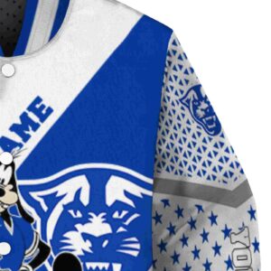 customized georgia state panthers mickey donald goofy blue white jacket premium grade jacketwow