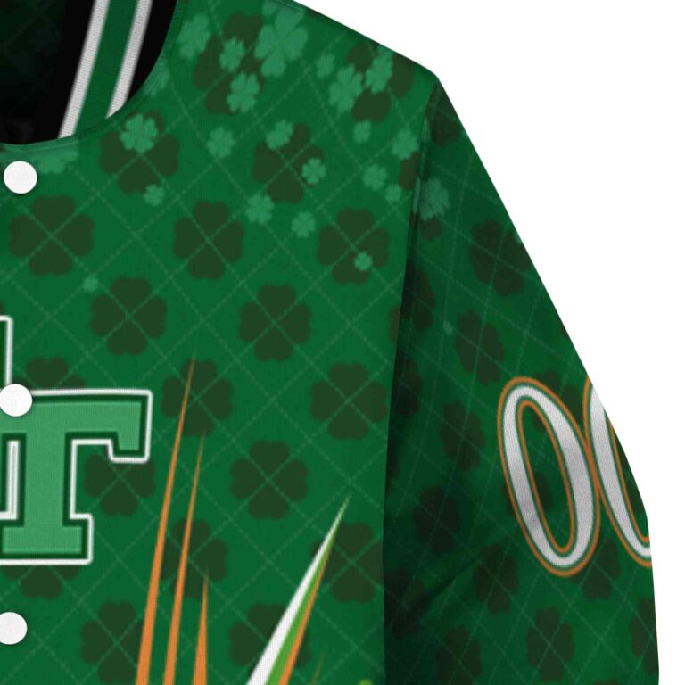 customized georgia tech yellow jackets shamrock pattern green jacket premium grade jacketwow