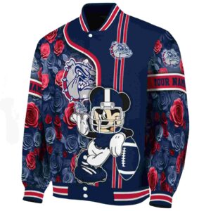 customized gonzaga bulldogs rose mickey blue jacket best selling jacketwow