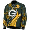 customized green bay packers floral print green jacket best selling jacketwow