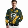 customized green bay packers floral print green jacket high quality jacketwow