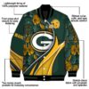 customized green bay packers floral print green jacket new arrival jacketwow