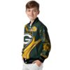 customized green bay packers floral print green jacket trendy jacketwow